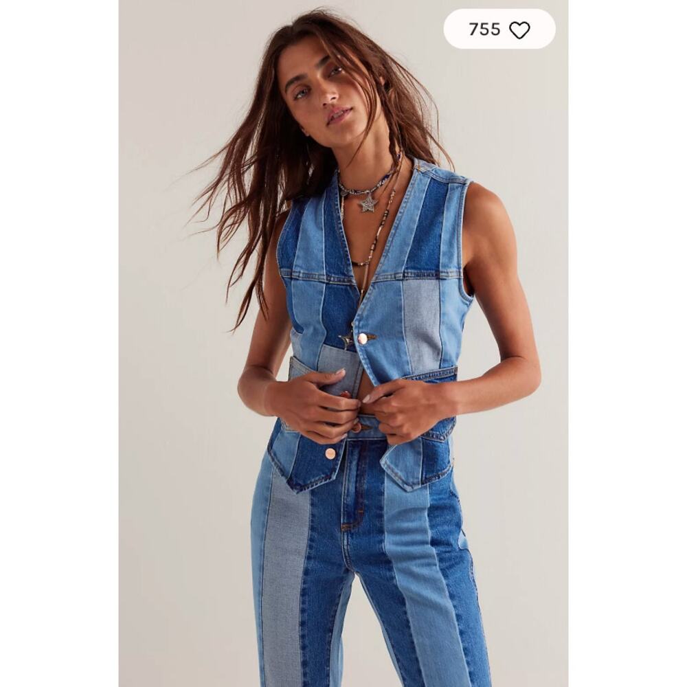 Wrangler Two-Tone Blue Denim Vest